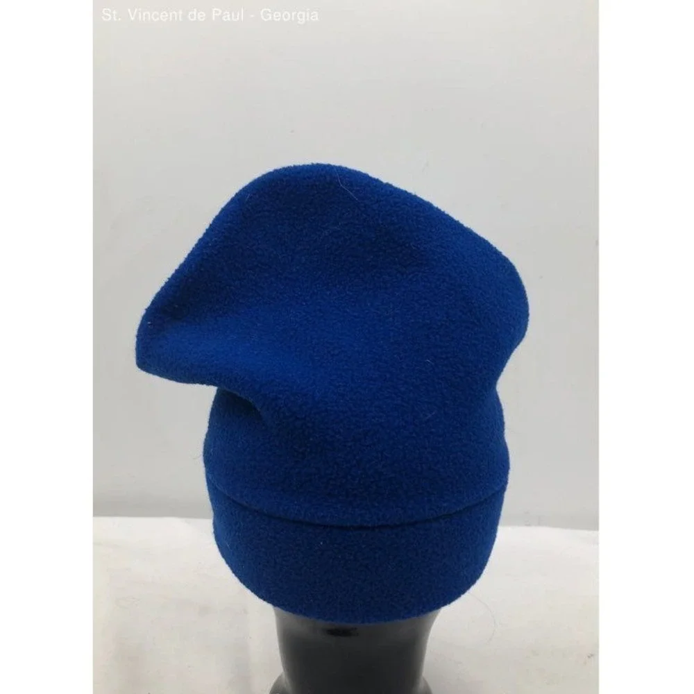 Columbia Blue 90s Fleece Usa Made Beanie Y2k Vintage Extra Tall - Size S/m